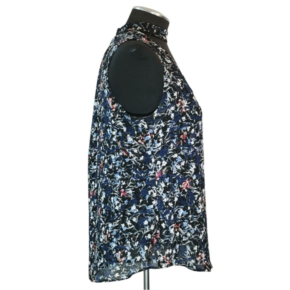 White House Black Market - Sleeveless Floral Choker Zip Back Blouse – Size 6 - Picture 5 of 10